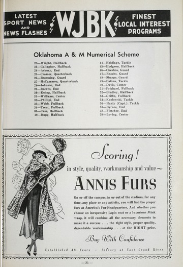 University of Detroit vs. Oklahoma Program