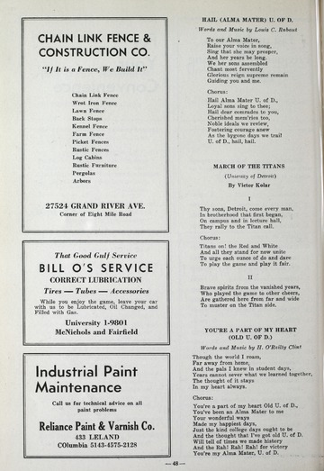 University of Detroit Football Collection: University of Detroit vs. Catholic University Program