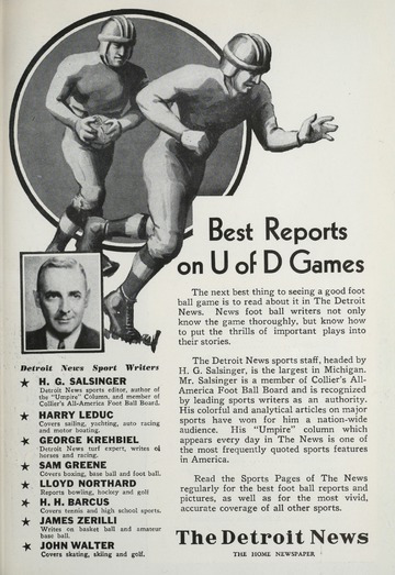 University of Detroit Football Collection: University of Detroit vs. Villanova College Program