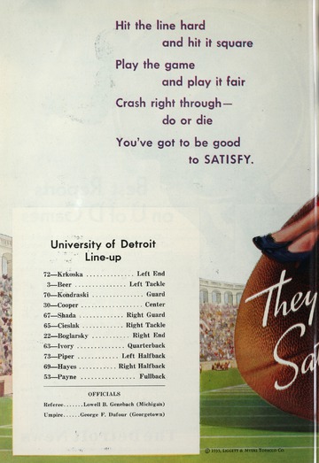 University of Detroit vs. Bucknell University Program