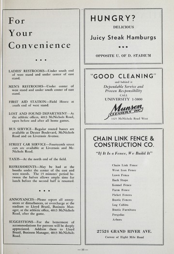 University of Detroit Football Collection: University of Detroit vs. Western State Teachers Program
