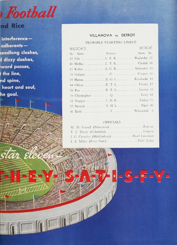 University of Detroit vs. Villanova Program