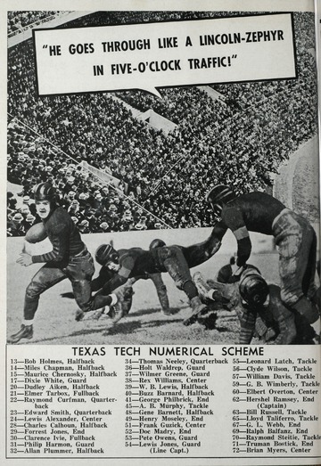 University of Detroit Football Collection: University of Detroit vs. Texas Tech Program