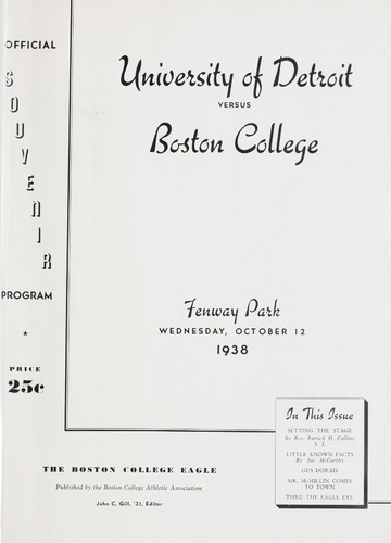 University of Detroit vs. Boston College Program