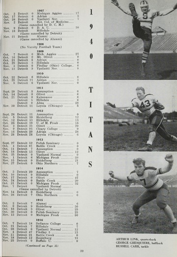 University of Detroit Football Collection: University of Detroit vs. Wayne University Program
