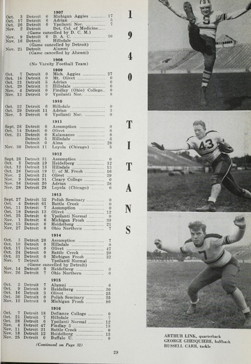 University of Detroit Football Collection: University of Detroit vs. Catholic University Program