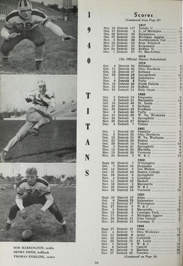 University of Detroit Football Collection: University of Detroit vs. University of Tulsa Program