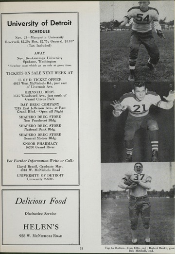 University of Detroit Football Collection: University of Detroit vs. Texas Christian University Program