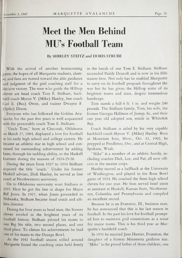 University of Detroit Football Collection: University of Detroit vs. Marquette University Program