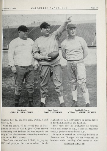 University of Detroit Football Collection: University of Detroit vs. Marquette University Program