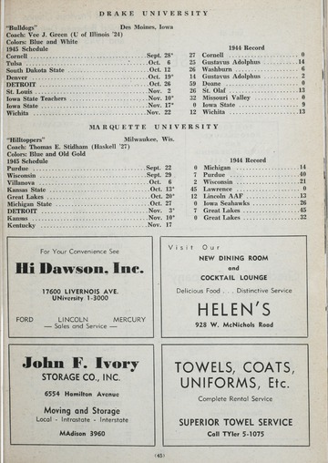 University of Detroit vs. University of Cincinnati Program