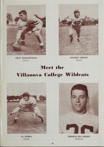 University of Detroit Football Collection: University of Detroit vs. Villanova College Program