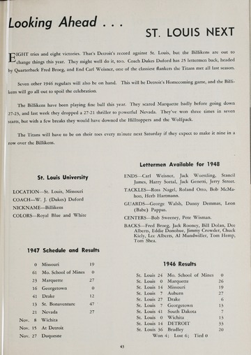 University of Detroit vs. Nevada Program