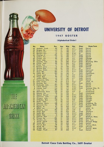 University of Detroit Football Collection: University of Detroit vs. St Louis University Program