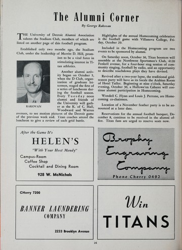 University of Detroit Football Collection: University of Detroit vs. San Francisco Program