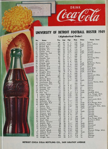 University of Detroit Football Collection: University of Detroit vs. Villanova Program