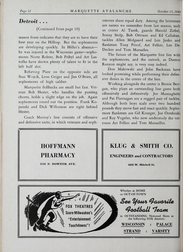 University of Detroit vs. Marquette Program