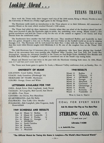 University of Detroit vs. Oklahoma Program