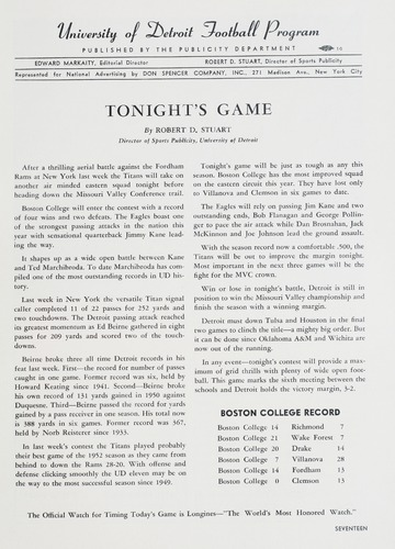 University of Detroit vs. Boston College