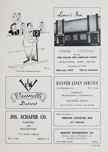 University of Detroit vs. University of Tulsa Program