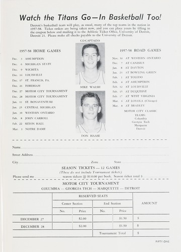 University of Detroit vs. Xavier Program