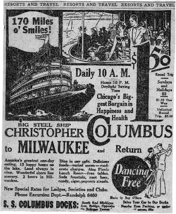 Fr. Edward J. Dowling, S.J. Marine Historical Collection: Christopher Columbus - Advertisement for ship in the 1920's, from the Chicago Tribune.