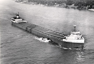 Edmund Fitzgerald - Overhead view from the Ambassador Bridge at Detroit.