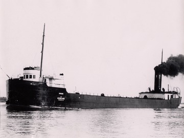 Argus - upbound, probably with coal, in the St. Clair River at Marine City, Michigan during the 1913 season - Louis Pesha photo