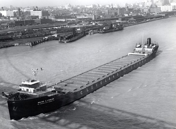 Fr. Edward J. Dowling, S.J. Marine Historical Collection: Walter A. Sterling after conversion in 1962, taken from the Ambassador Bridge at Detroit.