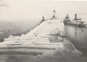 Ice on the main deck, November, 1910.