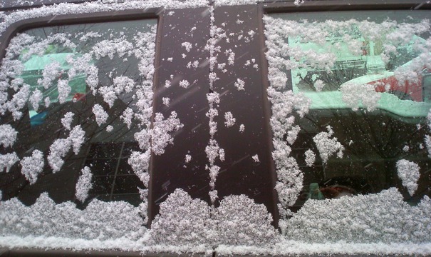Snow on a Car. Detroit, February 2017 