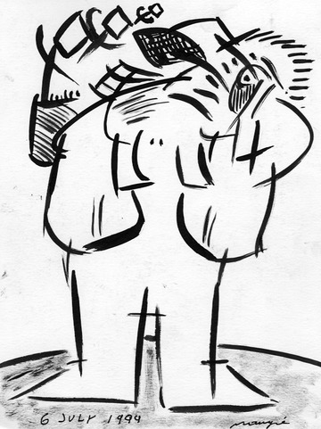Figure with Backpack
