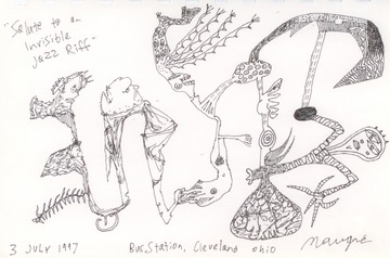 Salute to an Invisible Jazz Riff, drawn in Cleveland, Ohio 