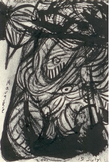 Drawn while listening to Latin Jazz, 2001 