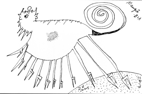 With Curly Tail and Spiked Legs 