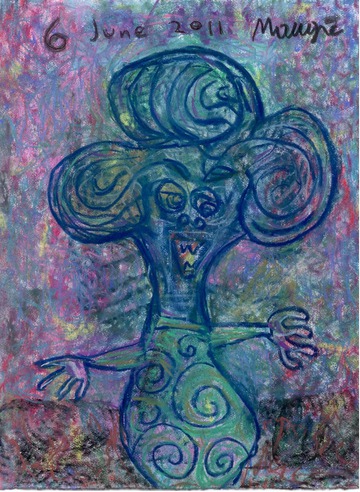Maurice Greenia, Jr. Collections: Loop-headed Figure, in pastels