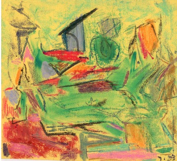 Landscape on Yellow Paper 
