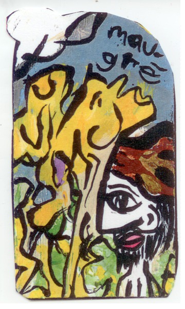 Figure with Yellow Ghosts 