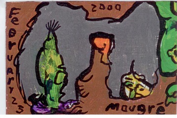 View with Peeking Face 