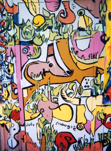 Street Painting, on the front of the Zeitgeist Gallery 