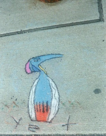 Birdlike Creature with Blue Head