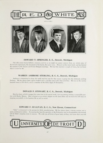 University of Detroit Yearbook Collection: University of Detroit Red and White. 1923