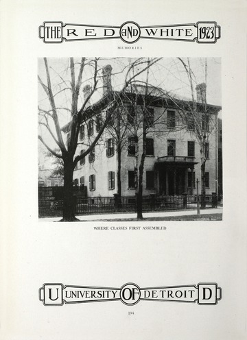 University of Detroit Yearbook Collection: University of Detroit Red and White. 1923