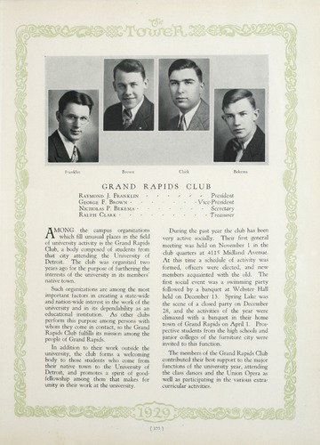 University of Detroit Yearbook Collection: The Tower 1929