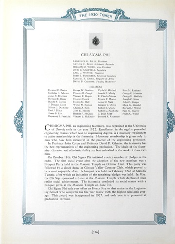 University of Detroit Yearbook Collection: The 1930 Tower