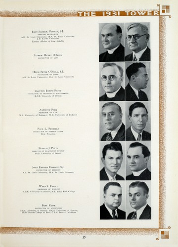 University of Detroit Yearbook Collection: The Tower 1931