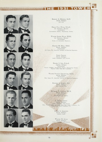 University of Detroit Yearbook Collection: The Tower 1931