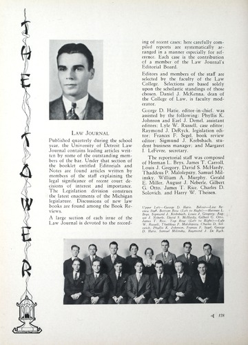 University of Detroit Yearbook Collection: The Tower 1933 