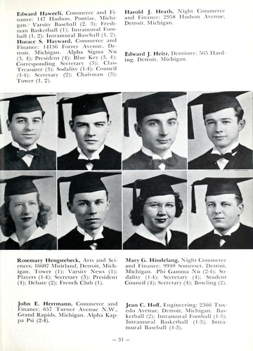 University of Detroit Yearbook Collection: Tower Senior Year Book