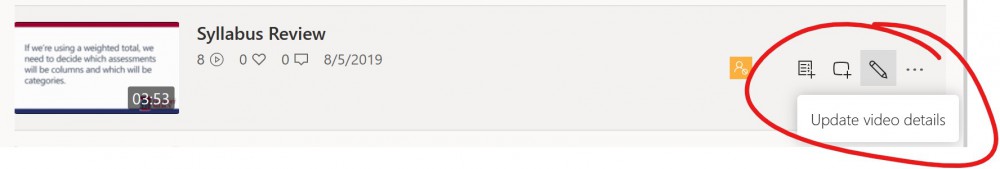 image of update video details icon highlighted